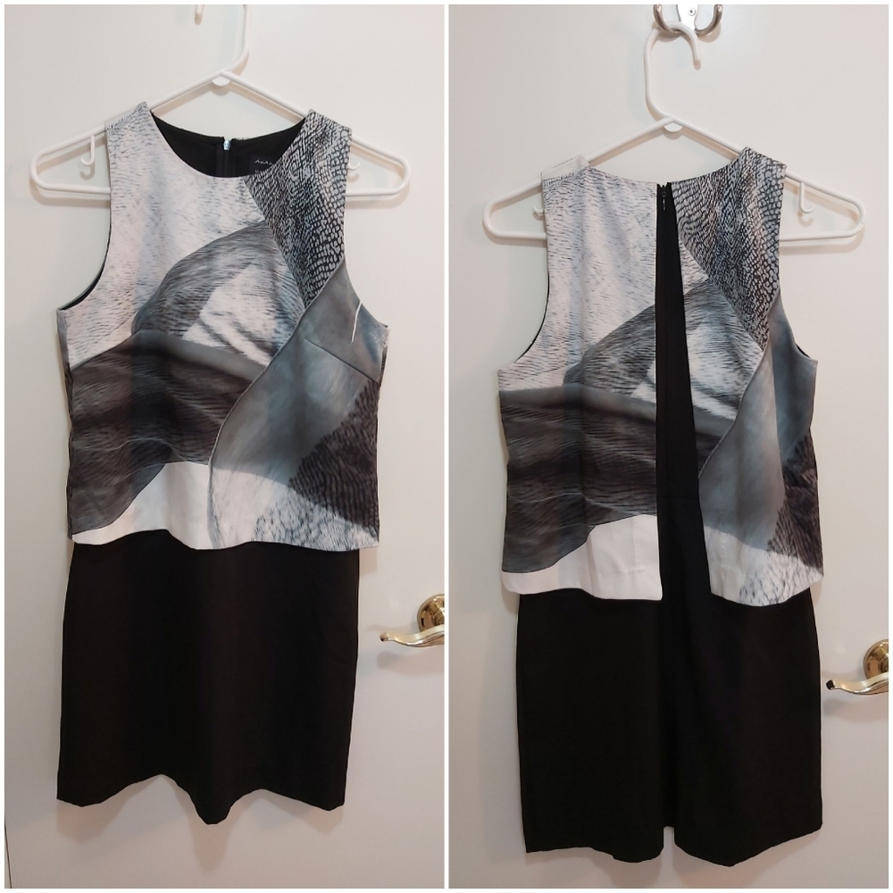 Nana Judy Formal Black and White Sleeveless Dress Size 4